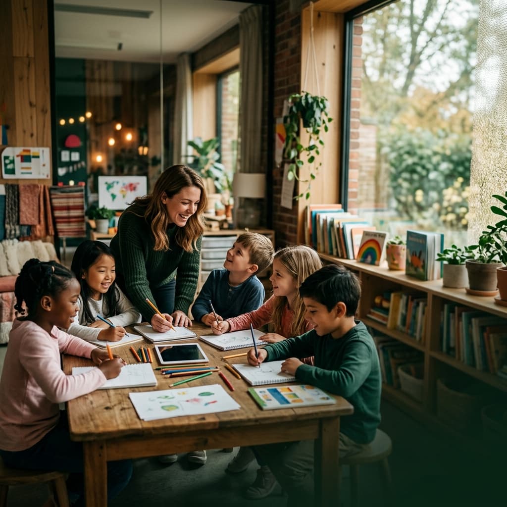 Microschool operator leading a class